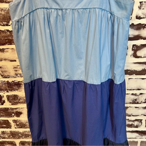 Moon River Boho Romantic Sleeveless Multicolored Blue Tiered Midi Dress Size XS - Picture 4 of 6